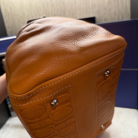 Carolina Herrera Orange CH Embossed Bag - Picture 7 of 15